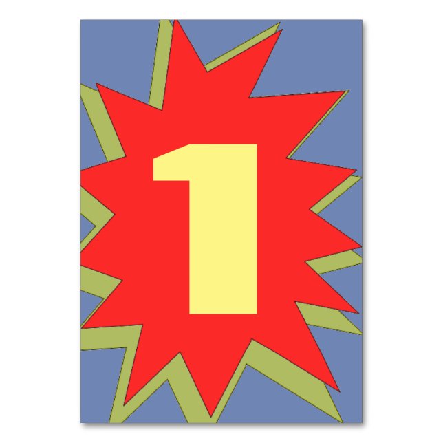 Superhero-Comic-Tischnummern Tischnummer (Vorderseite)