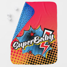 Superhero-Comicbuch SuperBABYdecken-Geschenk BLAU