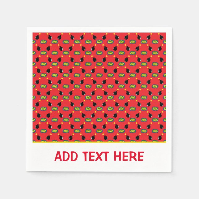 Superhero-Comicen Spaß Bomb Bang Blasen Benutzerde Serviette (Vorderseite)