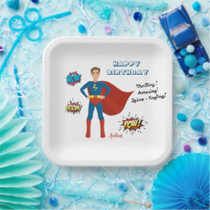 Superhero Custom Foto Birthday Paper Teller