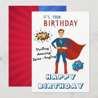 Superhero Custom Foto Geburtstag Einladung