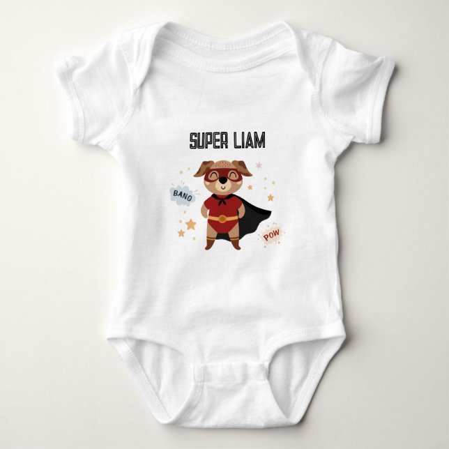 Superhero Dog Baby Toddler T-shirt Baby Strampler (Vorderseite)