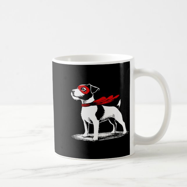 Superhero Dog Cape Illustration Funny Loyal Pet He Kaffeetasse (Rechts)