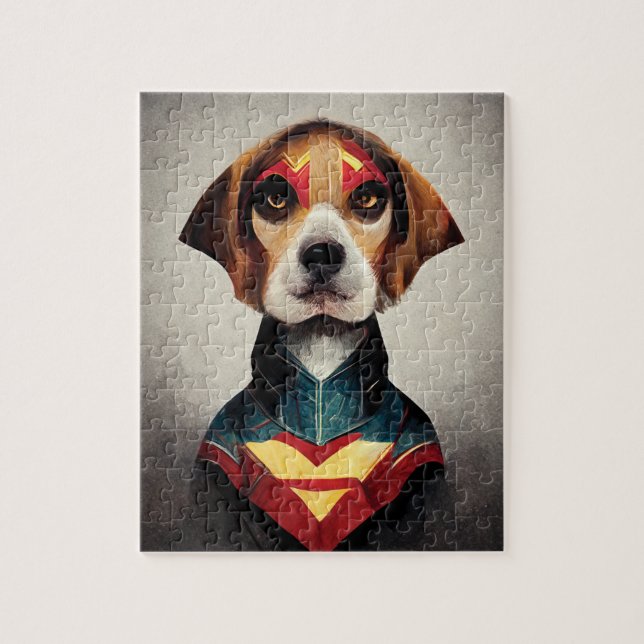 Superhero Dog Portrait | BEAGLE Puzzle (Vertikal)