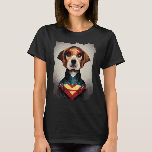 Superhero Dog Portrait | BEAGLE T-Shirt (Vorderseite)