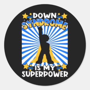Superhero Down Syndrome Awareness Chromosome Super Runder Aufkleber