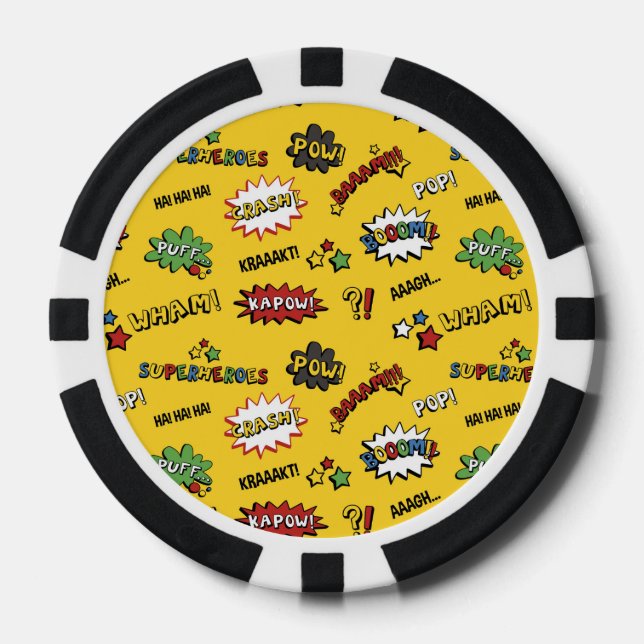 Superhero Farbiges Fun-Muster Pokerchips (Vorderseite)