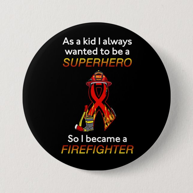 SUPERHERO...Feuerwehrmann Button (Vorderseite)