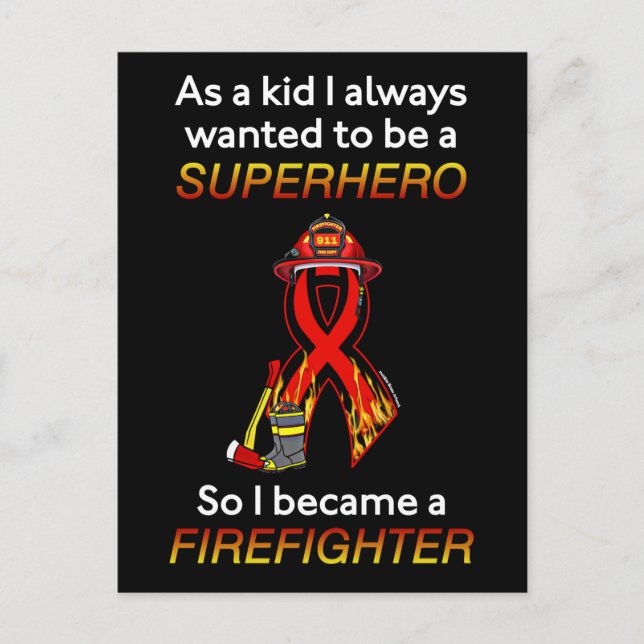 SUPERHERO...Feuerwehrmann Postkarte (Vorderseite)