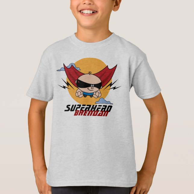 Superhero-Fliegen scherzt hellen T - Shirt (Vorderseite)