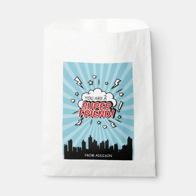 Superhero Friend Comic Valentine Fvor Bag Geschenktütchen (Vorderseite)