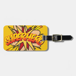 SUPERHERO Fun Retro Comic Pop Kunst, Dichtung und Gepäckanhänger