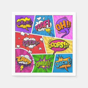 Superhero Gamer Comic Buchdesignpapierserviette Serviette