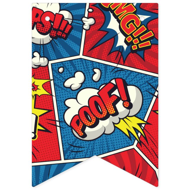 Superhero/Gamer-Party-Banner Wimpelkette (Erste Fahne)