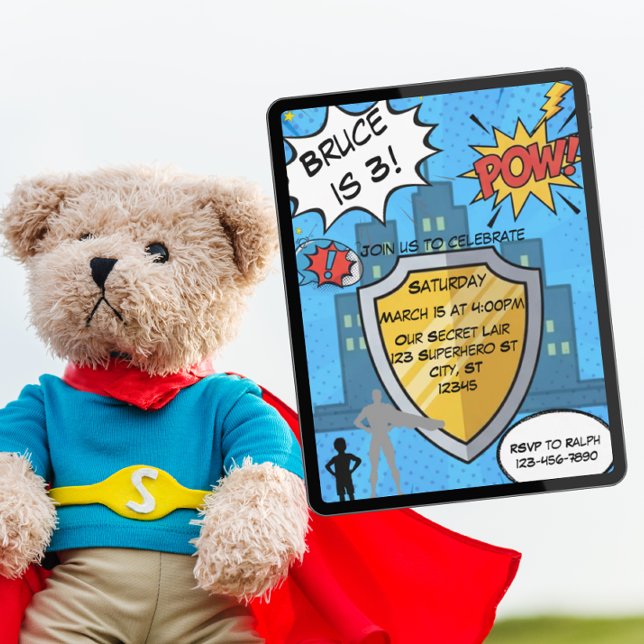 Superhero Geburtstagsparty Einladung (Von Creator hochgeladen)