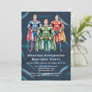 Superhero Geburtstagsparty für Jungen Einladung