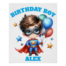 Superhero-Geburtstagsposter | Kinderparty-Wanddeko