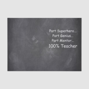 Superhero Genius Mentor Teacher Chalkboard Design Seidenpapier