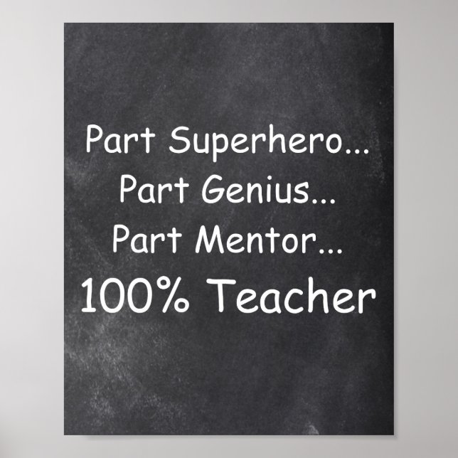 Superhero Genius Mentor Teacher Class Decoration Poster (Vorne)