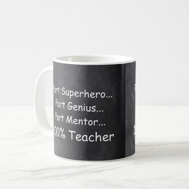 Superhero Genius Mentor Teacher Geschenk Idee Kaffeetasse (Vorderseite Links)