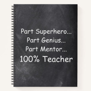 Superhero Genius Mentor Teacher Geschenk Idee Notizbuch