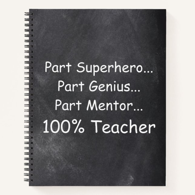 Superhero Genius Mentor Teacher Geschenk Idee Notizbuch (Vorderseite)