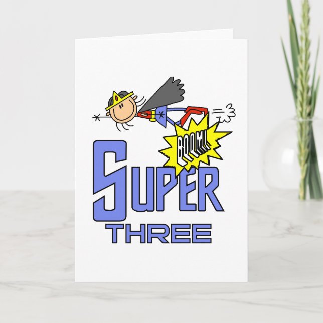 Superhero Girl 3. Geburtstag - Hemden und Geschenk Karte (Vorderseite)