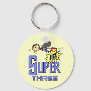 Superhero Girl 3. Geburtstag - Hemden und Geschenk Schlüsselanhänger