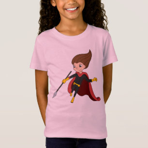 Superhero Girl Cartoon T-Shirt