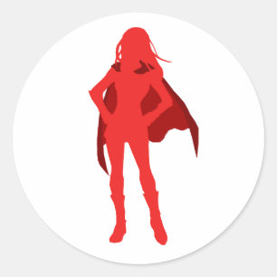 Superhero Girl Character Party Classic Stickers