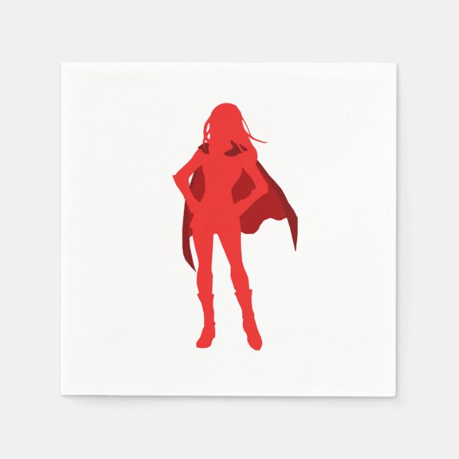 Superhero Girl Character Party Serviette (Vorderseite)