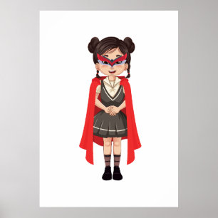 Superhero Girl Digital Poster   Printable Hero Art