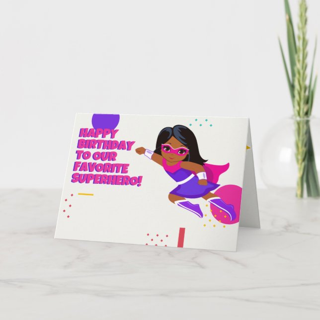 Superhero Happy Birthday, 5"x7", Faltkarte Dankeskarte (Vorderseite)