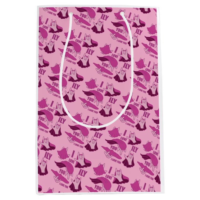 Superhero ILY - ASL Design Mittlere Geschenktüte (Vorderseite)