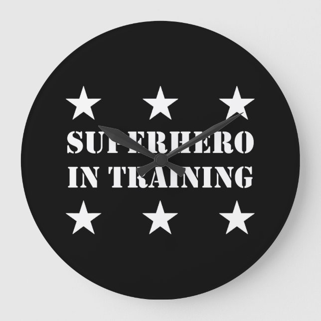 Superhero In Training Große Wanduhr (Vorderseite)