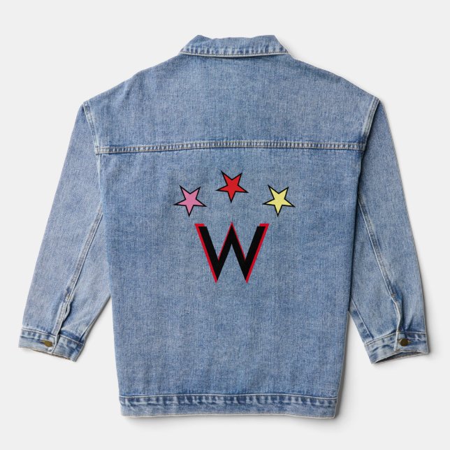 Superhero Initial Star personalize Jeansjacke (Rückseite)