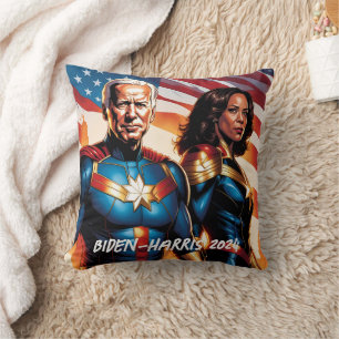 Superhero Joe Biden und Kamala Harris Kissen