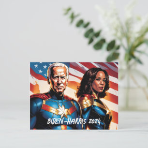 Superhero Joe Biden und Kamala Harris Postkarte