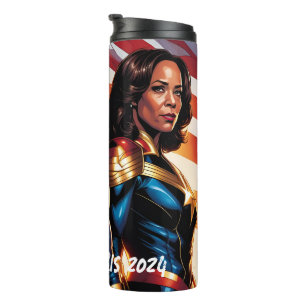 Superhero Joe Biden und Kamala Harris Thermosbecher