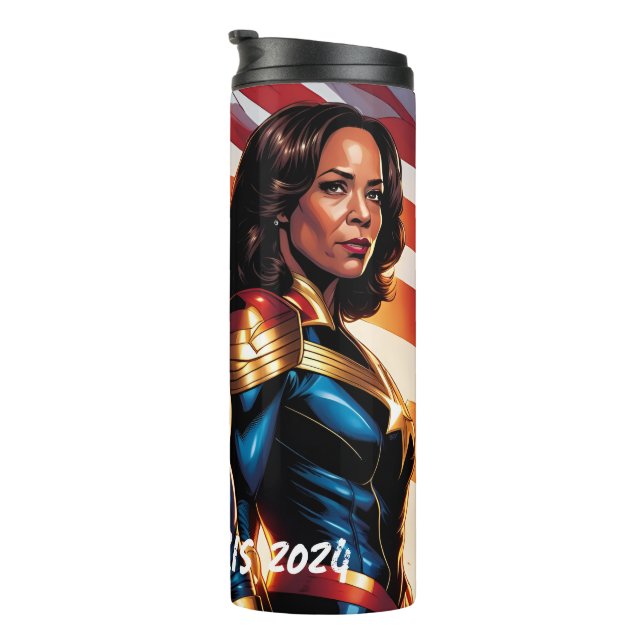 Superhero Joe Biden und Kamala Harris Thermosbecher (Nach rechts gedreht)