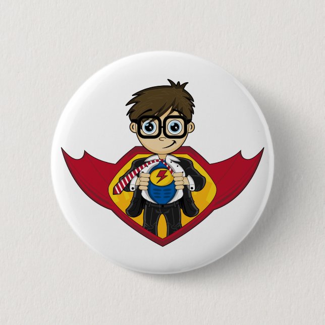Superhero-Jungen-Abzeichen Button (Vorderseite)