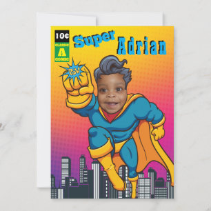 Superhero Justice Birthday Einladung