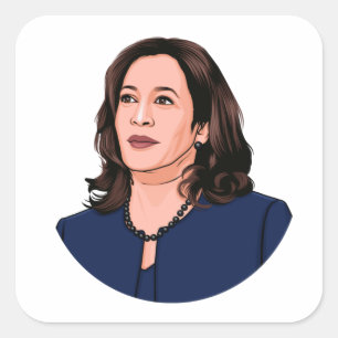 SUPERHERO KAMALA HARRIS QUADRATISCHER AUFKLEBER