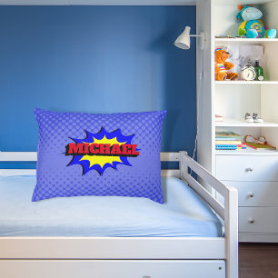 Superhero Kids Comic Buch Personalisierter Name Kissenbezug