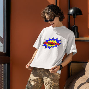 Superhero Kids Comic Buch Personalisierter Name T-Shirt