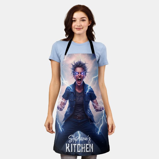 Superhero Lightning Energy Woman  Schürze (Getragen)