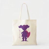 Superhero-Mädchen-Silhouette-personalisiertes Lila