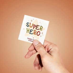 Superhero Niedlich Party Tiere Kindergeburtstag Quadratischer Aufkleber