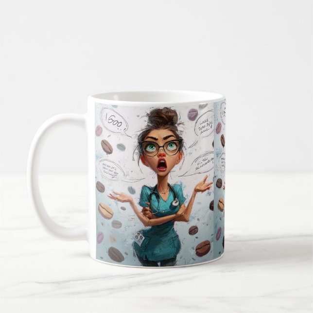 Superhero Nurse in Vintage Comic Art Style Kaffeetasse (Links)