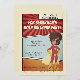 Superhero Old Comic Novelty Geburtstagsparty Einladung